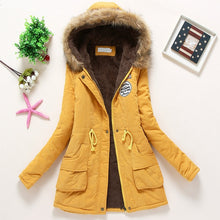 Load image into Gallery viewer, Overcoat Women Winter thick coat Warm Hooded Pockets Slim Faux Fur Parka Jacket Female