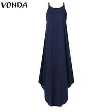Load image into Gallery viewer, VONDA Women Dress 2019 Summer Sexy Strap Sleeveless Irregular Party Maxi Long Dresses Female Casual Loose Plus Size Vestidos