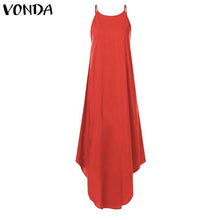 Load image into Gallery viewer, VONDA Women Dress 2019 Summer Sexy Strap Sleeveless Irregular Party Maxi Long Dresses Female Casual Loose Plus Size Vestidos