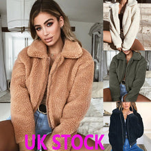 Load image into Gallery viewer, Hot Winter Womens Thick Warm Teddy Bear Pocket Fleece Jacket Coat Zip Up Outwear Overcoat