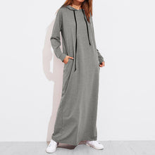 Load image into Gallery viewer, Celmia 2019 Autumn Women Vintage Hoodies Maxi Dress Casual Solid Long Sleeve Pockets Hooded Dresses Long Vestidos Robe Femme 5XL