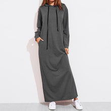 Load image into Gallery viewer, Celmia 2019 Autumn Women Vintage Hoodies Maxi Dress Casual Solid Long Sleeve Pockets Hooded Dresses Long Vestidos Robe Femme 5XL