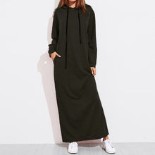 Load image into Gallery viewer, Celmia 2019 Autumn Women Vintage Hoodies Maxi Dress Casual Solid Long Sleeve Pockets Hooded Dresses Long Vestidos Robe Femme 5XL