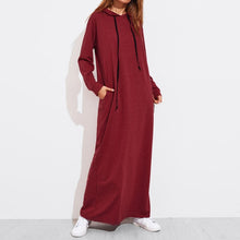 Load image into Gallery viewer, Celmia 2019 Autumn Women Vintage Hoodies Maxi Dress Casual Solid Long Sleeve Pockets Hooded Dresses Long Vestidos Robe Femme 5XL