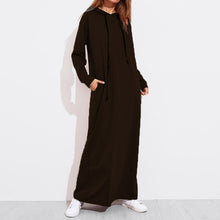 Load image into Gallery viewer, Celmia 2019 Autumn Women Vintage Hoodies Maxi Dress Casual Solid Long Sleeve Pockets Hooded Dresses Long Vestidos Robe Femme 5XL