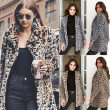 Load image into Gallery viewer, Hirigin 2018 Newest Hot Womens Winter Leopard Fluffy Fleece Jacket Coat Cardigans Hooded Jumper Tops Clubwear