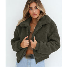 Load image into Gallery viewer, Women Thick Warm Teddy Bear Pocket Fleece Jacket Coat Zip Up Outwear Overcoat Winter Soft Fur Jacket Female Plush Coat Elegant