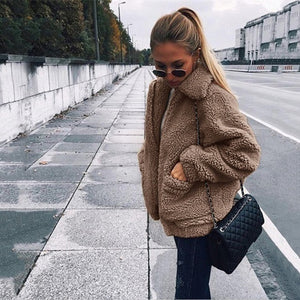 Fur coat women 2019 short casual winter basic jacket women fashion zipper warm solid autumn coat female jacket outwear BDR1007