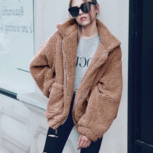 Load image into Gallery viewer, Fur coat women 2019 short casual winter basic jacket women fashion zipper warm solid autumn coat female jacket outwear BDR1007