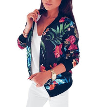 Load image into Gallery viewer, Fashion Bomber Femal Jacket Women Floral Long Sleeve Outwear Casual Tops Female Coat Kimono Basic Bomber Femal Jacket  Floral