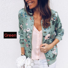 Load image into Gallery viewer, Fashion Bomber Femal Jacket Women Floral Long Sleeve Outwear Casual Tops Female Coat Kimono Basic Bomber Femal Jacket  Floral