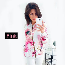 Load image into Gallery viewer, Fashion Bomber Femal Jacket Women Floral Long Sleeve Outwear Casual Tops Female Coat Kimono Basic Bomber Femal Jacket  Floral