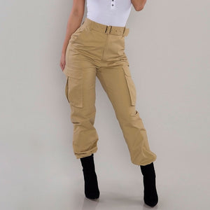 Women's Trouser Ladies Pants Holiday Summer High Waist Bottoms Party Solid Jogger Slim Fit Slacks Cargo