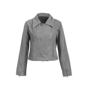 Autumn Winter Coat Women Polyurethane Leather Jacket Cool Sexy Slim Streetwear Lapel Zipper Motorcycle Short Coat