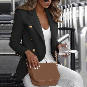 Women Long Sleeve Formal Jackets Cardigan Office Work Lady Notched Slim Fit Suit Business 2019 Autumn New Outwear Tops