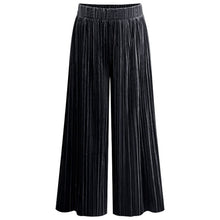 Load image into Gallery viewer, Casual Womens Elastic Waist Cropped Trousers Bottoms Sports Wear Plus Size Pants Female pleated wide-leg pants Polyester YJ