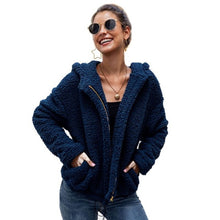Load image into Gallery viewer, Women New Fleece Coat Hooded Jacket Sherpa Zipper Up Pockets Warm Winter Outwear