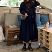 Load image into Gallery viewer, Chic student loose corduroy long sleeve dress