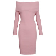 Load image into Gallery viewer, Autumn Dress Women Cloting Sexy Bodycon Dress Knitted Winter Warm Long Sleeve Black Dresses Women 2019 DALFR