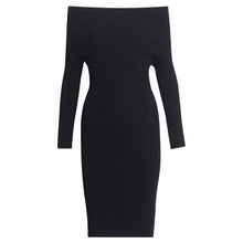 Load image into Gallery viewer, Autumn Dress Women Cloting Sexy Bodycon Dress Knitted Winter Warm Long Sleeve Black Dresses Women 2019 DALFR