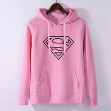 Load image into Gallery viewer, Movie Superhero Style Cloting Women Hoodie Female Superman Hoodies Long Sleeve Casual Sweatshirt Loose Cotton Pullovers