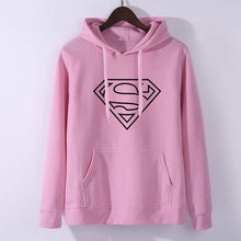 Load image into Gallery viewer, Movie Superhero Style Cloting Women Hoodie Female Superman Hoodies Long Sleeve Casual Sweatshirt Loose Cotton Pullovers