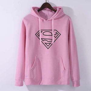 Movie Superhero Style Cloting Women Hoodie Female Superman Hoodies Long Sleeve Casual Sweatshirt Loose Cotton Pullovers