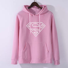 Load image into Gallery viewer, Movie Superhero Style Cloting Women Hoodie Female Superman Hoodies Long Sleeve Casual Sweatshirt Loose Cotton Pullovers