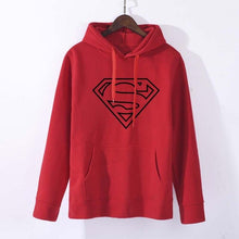 Load image into Gallery viewer, Movie Superhero Style Cloting Women Hoodie Female Superman Hoodies Long Sleeve Casual Sweatshirt Loose Cotton Pullovers