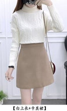 Load image into Gallery viewer, fashion suits new winter turtleneck pullover sweater &amp; skirt of tall waist A word two-piece outfit women cloting set vestido