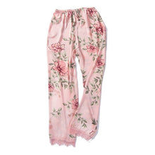 Load image into Gallery viewer, 2019 Women Silk Satin Sleep Bottoms Comfort Soft Pajamas Pants Floral Printed Elastic Long Pants Sleepwear Homewear 9 Styles
