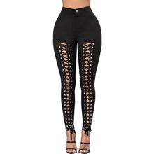 Load image into Gallery viewer, Plus Size Sexy Women Leggings Lacing Up Bottoms Autumn Winter Clubwear Pencil Pants High Waist Stretch Bodycon Bandage Slim 3XL