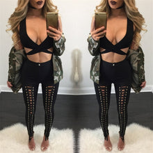 Load image into Gallery viewer, Plus Size Sexy Women Leggings Lacing Up Bottoms Autumn Winter Clubwear Pencil Pants High Waist Stretch Bodycon Bandage Slim 3XL