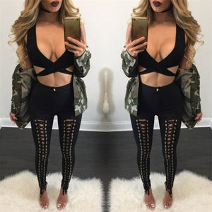 Plus Size Sexy Women Leggings Lacing Up Bottoms Autumn Winter Clubwear Pencil Pants High Waist Stretch Bodycon Bandage Slim 3XL