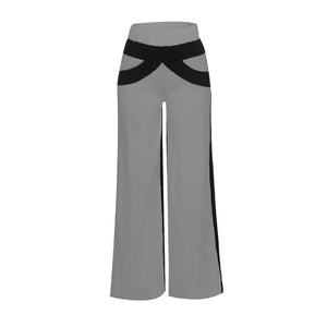 Hxroolrp Women Patchwork Pants Bell Bottoms Flare Trousers High Waist Wide Leg sports pants ladies Elastic Waist Loose trousers