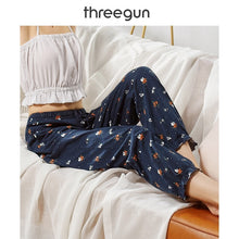 Load image into Gallery viewer, THREEGUN Pajama Pants Women 2019Cotton Sleep Bottoms Breathable Loose Trousers Ruffle For Women Printed Elastic Waist Home Pants