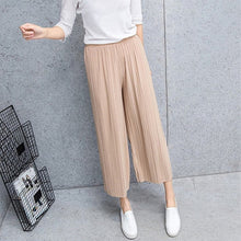 Load image into Gallery viewer, Fold Pleated Pants Trousers For Women Bottoms All Reason Casual Pants Mid Waist Wide Leg Pants Female Pantalon Mujer