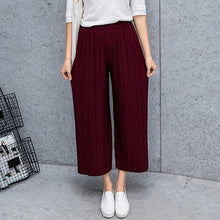 Load image into Gallery viewer, Fold Pleated Pants Trousers For Women Bottoms All Reason Casual Pants Mid Waist Wide Leg Pants Female Pantalon Mujer